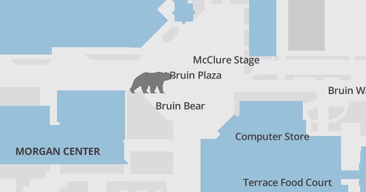 Map of Bruin Bear in Bruin Plaza