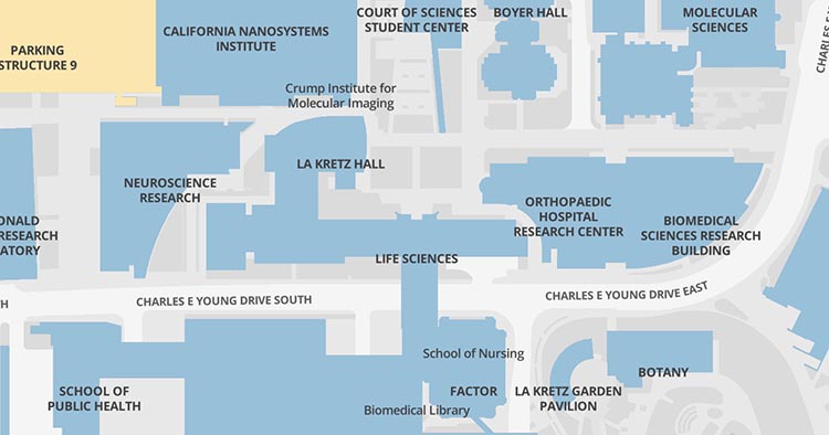 Map of 1100 Terasaki Life Sciences Building