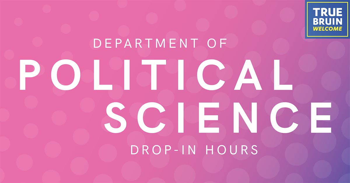 Department of Political Science Drop-In Hours