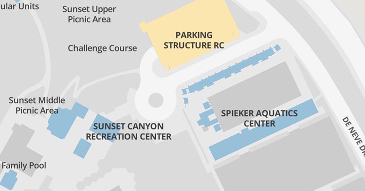 Map of Spieker Aquatics Center